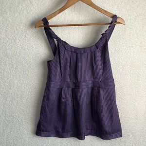 Marc by Marc Jacobs Silk Top Womens Size 4 Purple Dot Sleeveless Blouse Shirt